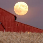 September's Full Moon - The Full Harvest Moon - Barn